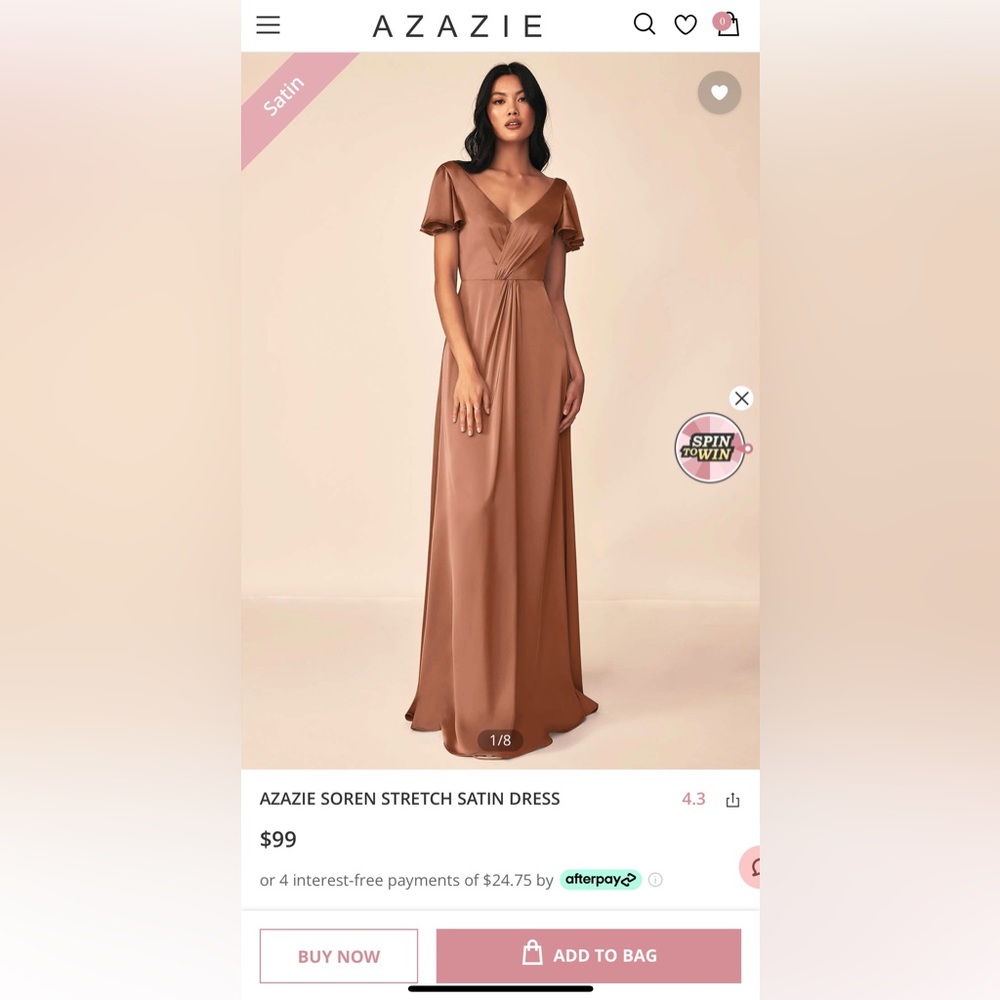 Azazie Satin Bridesmaid Dress
